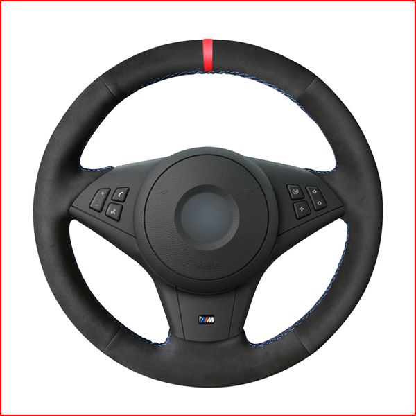 

diy black suede car steering wheel cover for bmw e60 m5 2005-2008 e63 e64 cabrio m6 2005 2006 2007 2008 2009 2010 parts