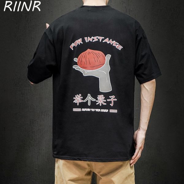 

riinr 2020 summer new funny printing large size chinese element short sleeve t-shirt male three colors