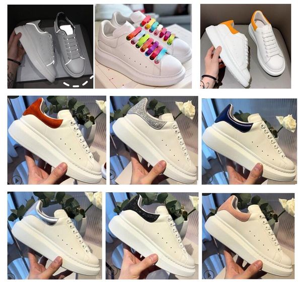 

2020 new thick-soled fashion designer womens white shoes mens velvet luxury platform flats sneakers, Black