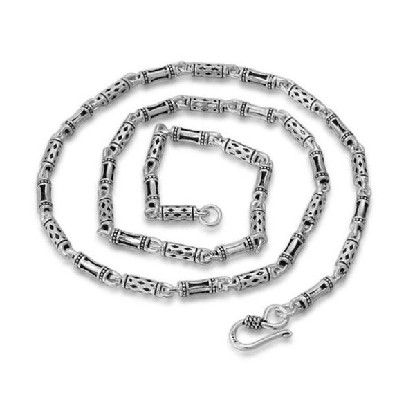 

pure silver 925 sterling silver men long thick cross link chain necklace male s925 retro fashion thai jewelry (hy