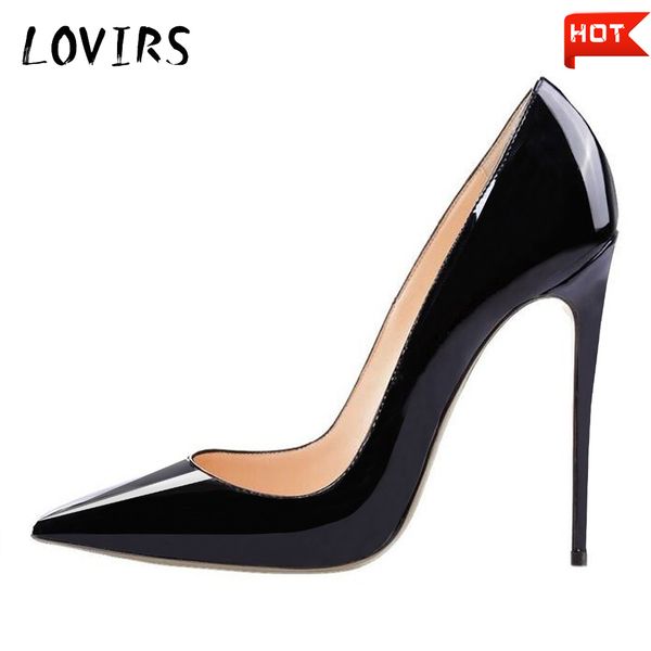 

lovirs women pumps heeled shoes black pointed toe high heel shoes stiletto high heels ladies wedding pumps 34-46 t200811