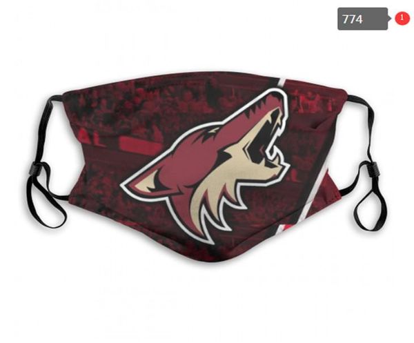 

Arizona Coyotes Mask washable adjustable reusable Face Covering 2pcs carbon filters safe outdoor sports dust proof breathable Face masks