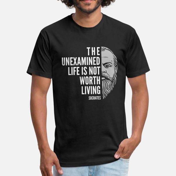 

socrates quote the unexamined life t shirt men interesting short sleeve crew neck costume interesting comfortable summer natural