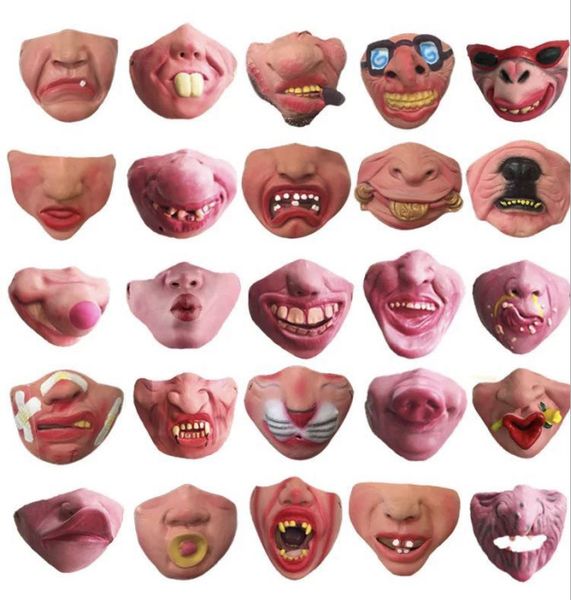 

halloween mask latex children half face masks prom funny red lip mask wholesale face mask cosplay, Silver