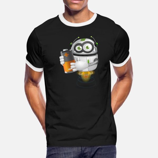 

robot icon battery t shirt men custom tee shirt round neck gents fitness new fashion spring standard shirt