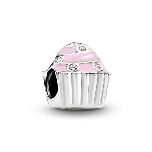 

2020 new ale 925 sterling silver fashion sweet cupcake charms beads with light enamel & clear cz fit pandora bracelet for diy jewelry making, Black