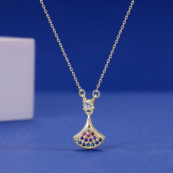 

tanabata live broadcast full diamond rainbow small skirt necklace 925 sterling silver internet red same style choker