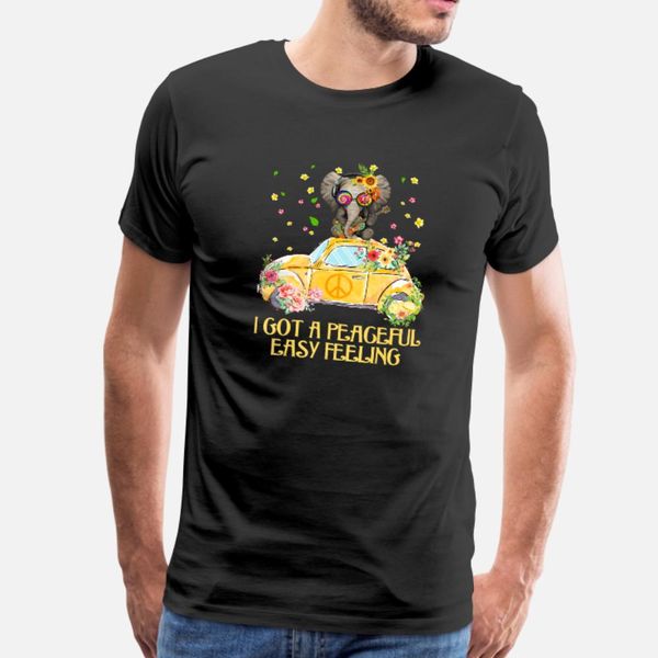 

i got a peaceful easy feeling funny elephant t shirt men printing 100% cotton s-3xl outfit loose new fashion spring autumn vintage shirt