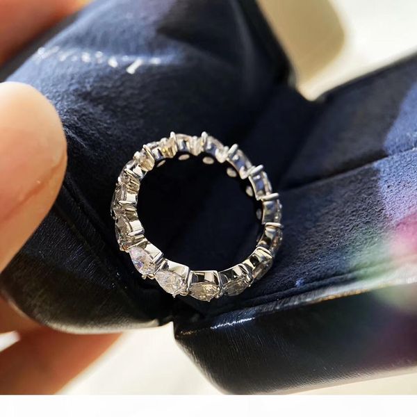 

2020 luxurious qualtiy ring with heart sparkly diamond in 20" size charm jewelry for women wedding gift ps6435, Silver