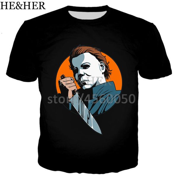 

halloween michael myers summer cool for 3d print shirts aesthetic humor oversized men clothing