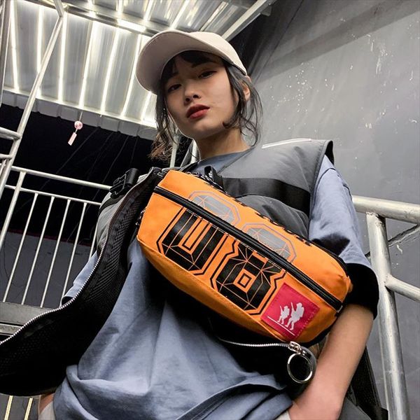 

fanny pack trend bag for the belt large capacity waist bags banana packs canvas chest bag letter pattern crossbody pack