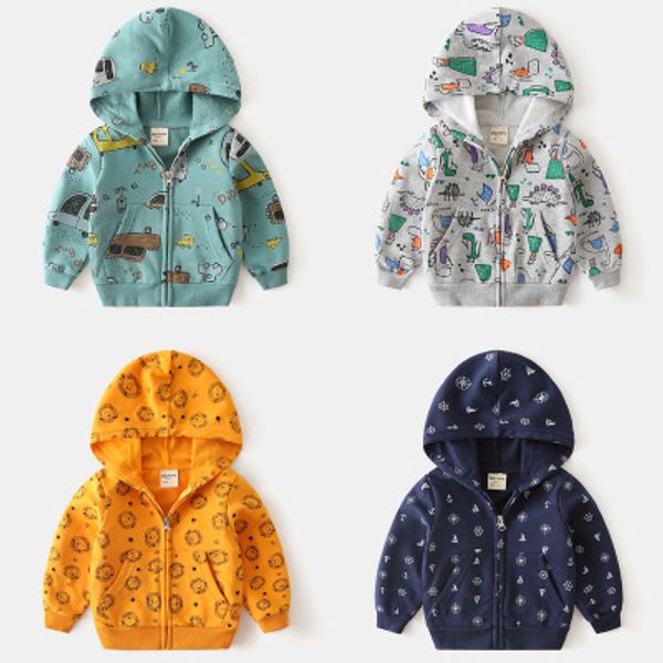 

childrens autumn zipper sweatshirts kids fashion cartoon and animal full print hoodies boys and girls new sweatshirts baby casual, Black
