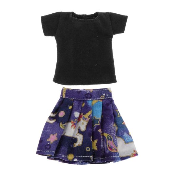

fashionable 1/6 women doll t-shirt skirt suits bjd doll outfits diy handmade