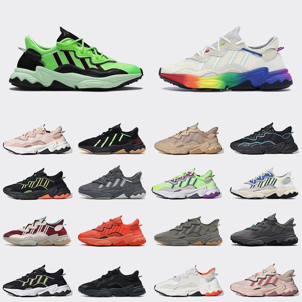 

оптовые 2020 лучшие моды ozweego 3m pride xeno кроссовки повседневная обувь основной черный яркий cyan микроэлементы cargo открытый кроссовк, Black