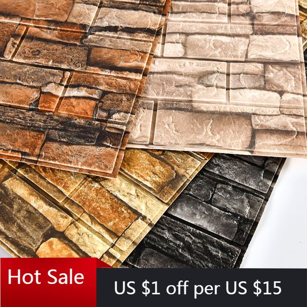 

bedroom 3d brick wall stickers pe foam self-adhesive wallpaper peel and stick 3d art wall panels for living room wall decoration