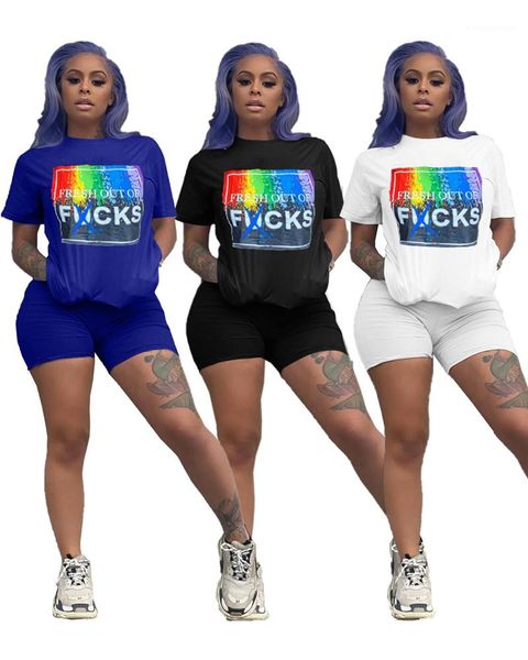 

2pcs suits personalized printed casual hood two piece set designers fashion casual tracksuits summer womens, Gray