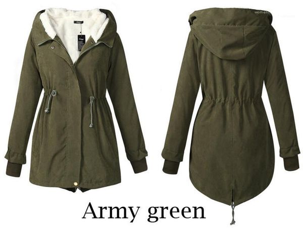 

long sleeve womens jackets fashion solid color female outerwear with zipper womens winter designer coats thick hooded, Black;brown