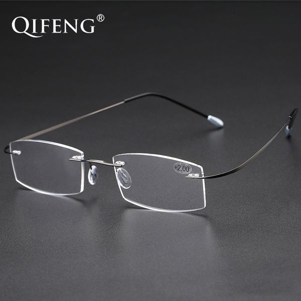 

qifeng reading glasses men women ultralight rimless diopter presbyopic eyeglasses male eyewear +1.0+1.5+2.0+2.5+3.0+3.5 qf276, White;black