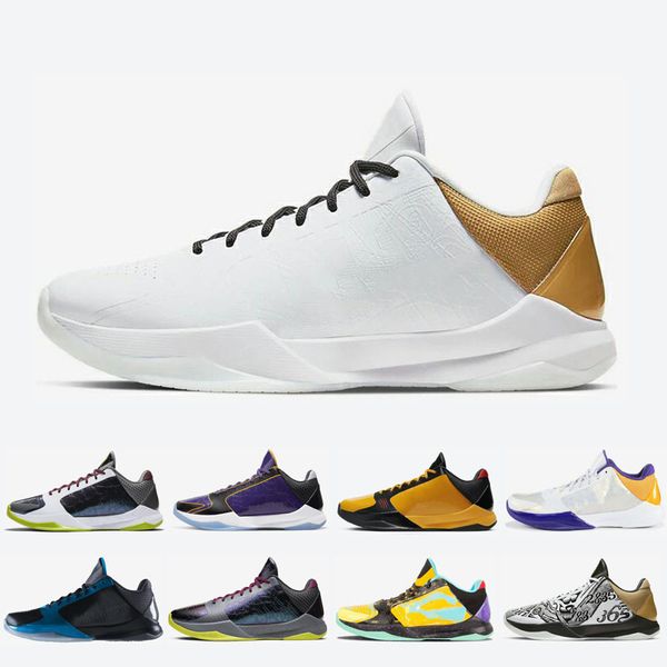 

big stage mens basketball shoes chaos ii 5 proto triple black bruce lee 5s metallic gold fashion men trainers sports sneakers 7-12