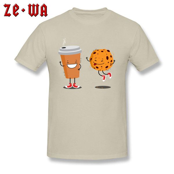 

drop shipping wholesale normal t shirt coffee cookie funny cartoon illustration basic tshirt autumn winter tees men