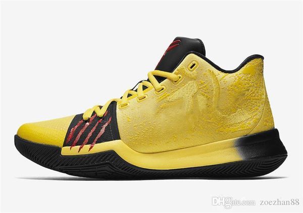 

kyrie bruce lee shoes sale with box classic kyrie 3 basketball shoes mamba mentality signature shoes outdoor sports sneakers szie 40 kjx, Black