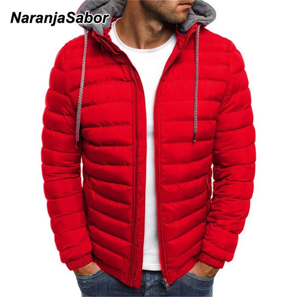 

naranjasabor fleece parka coat mens 2020 winter thick hooded cotton outwear men fashion jacket male casual brand clothing n604, Black