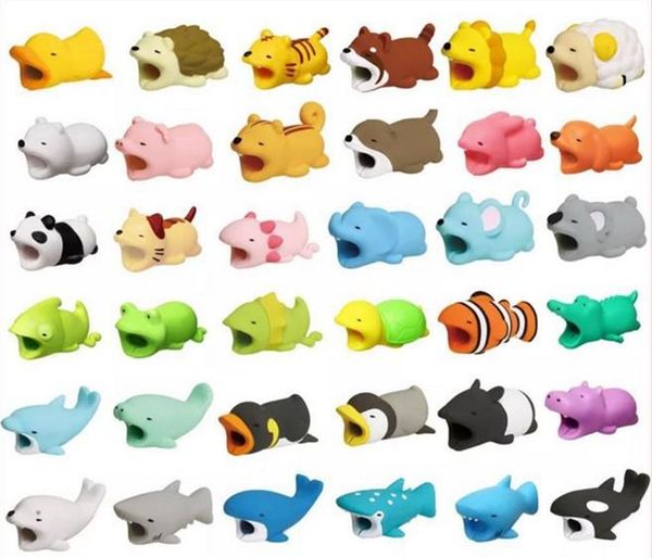 

cute animal bite usb lightning charger data protection cover mini wire protector cable cord phone accessories creative gifts 36 designs