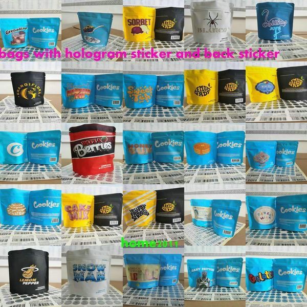 

mylar with 25 authenticity ziplock bags resealable holographic and smellproof bag 3.5g heatseal stickers labels pack buy mintz cookies zwtpn