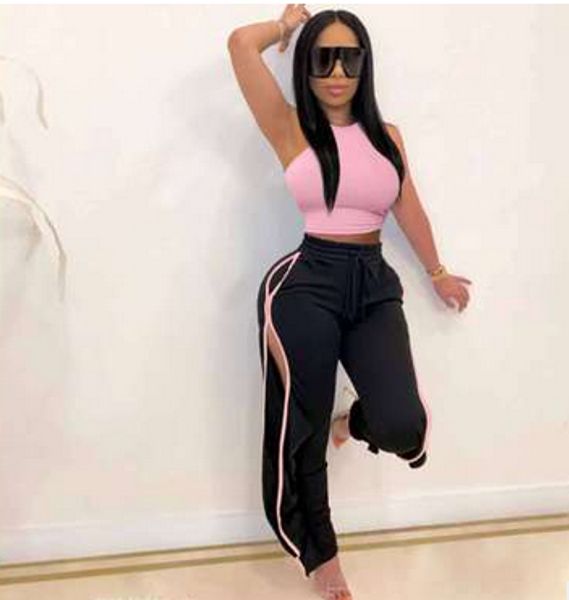 

2020 ladies sports suit vest casual solid color suit ing, Gray