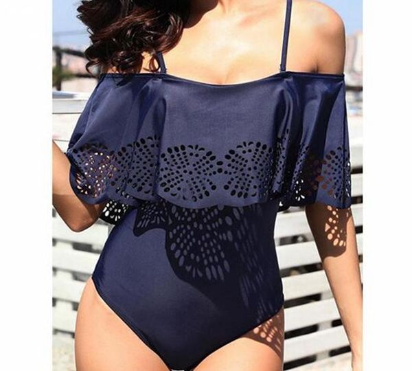 

plus size off shoulder swimsuit ruffle one piece swimwear cut out maillot large sizes swimwear 2019 ruffled swimsuit swim suit y19072301, White;black