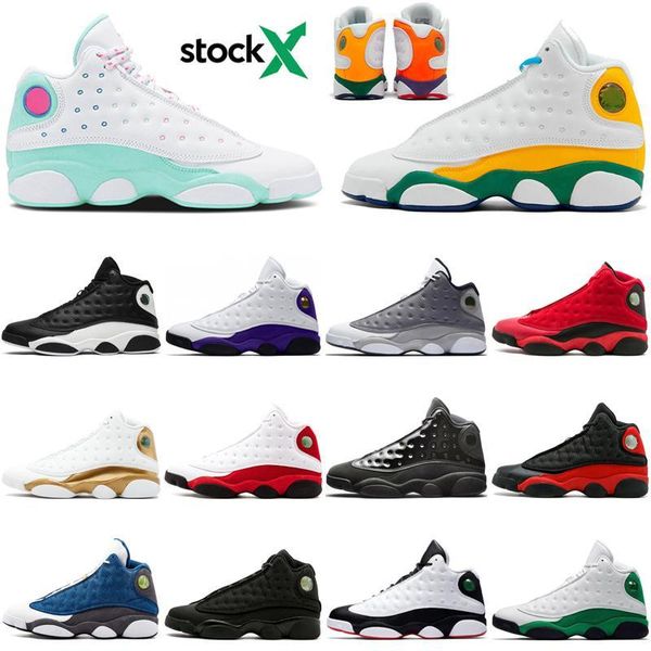 

aurora green 13 13s men womens jumpman basketball shoes what is love bred playground he got game mens trainers sneakers size 36-47, Black