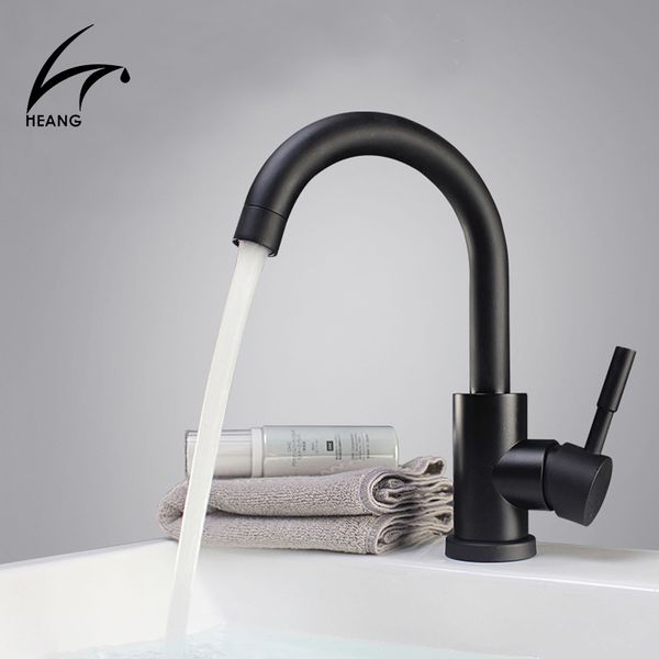 

bathroom sink faucets genuine heang faucet black paint basin waterfall mixer tap