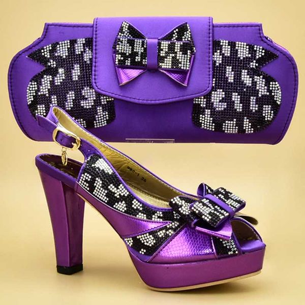

new arrival sales in women matching shoes and bag set decorated with appliques african shoes and bags matching set heels, Black