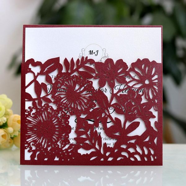 

10pcs/set hollow out laser cut bride wedding invitation greeting card personalized wedding party supplies