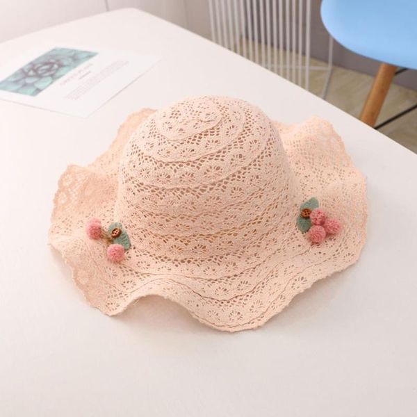 

kids baby summer straw decoration fashion outdoor hat children princess bucket beach sun protection hat for girls boys gifts, Yellow