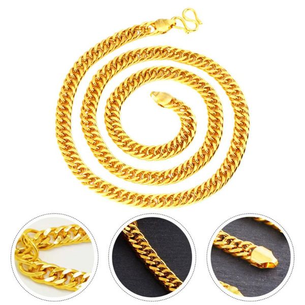 

1 pc fashion chain hip hop accessories double buckle chain for men (golden, Silver