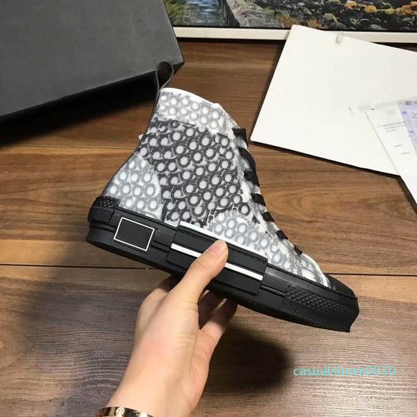 

2020 new 19ss oblique technology fabrics high help casual shoes b23 mens designer shoes womens fashion casual shoes size 35-46 c30, Black
