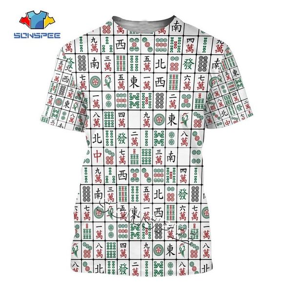 

chinese mahjong summer men 3d print shirts comics humor aesthetic men clothing
