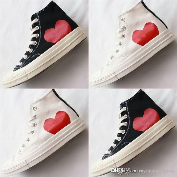 

classic play jointly name canvas shoes heart 70 hi big eyes shoes black red high sneakers casual skateboard sneakers 35-44