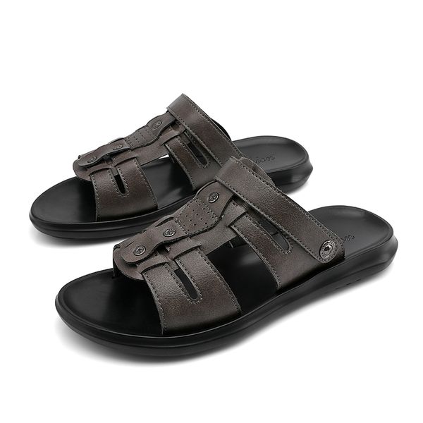 

sandals cuero leather shoe shoes slippers rubber roman for handmade big plage samool slip couro luxury hombre walking in piel s, Black