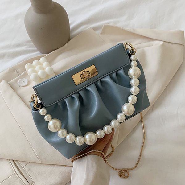 

female pearl pu leather crossbody bags for women 2020 chain shoulder messenger bag ladies hand sling luxury handbags designer