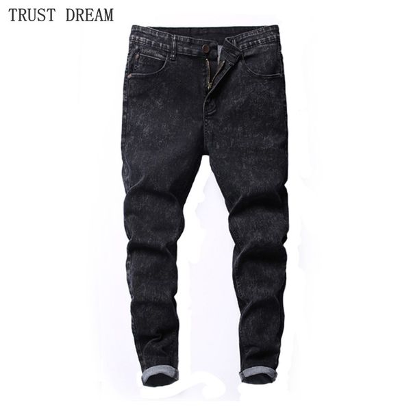 

men's jeans autumn black snow washed korean young men skinny casual fashion man personal slim leisure trousers amazing male jean, Blue