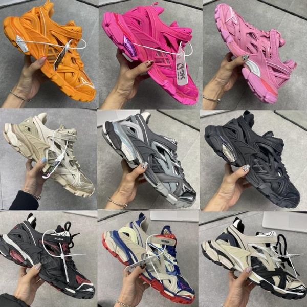 

2020 luxury designer men women casual shoes track 2 sneakers 19fw white track2 lace-up jogging sneakers 3m triple s hiking chaussures rkrc#, Black