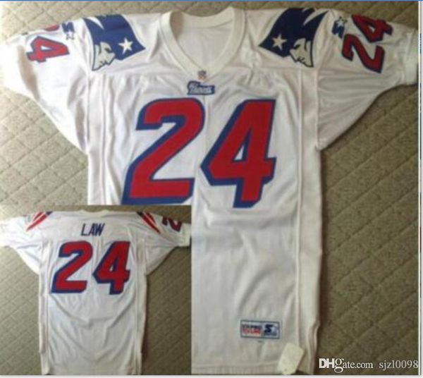 

custom men youth women vintage #24 ty law retro 1995 game worn retro college football jersey size s-5xl or custom any name or number jersey, Black
