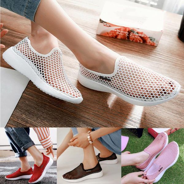 

лето новых женщин сандалии полые сетки дышащий спортивная обувь лето мягкие и удобные клин пятки сандалии нескользящие, Black