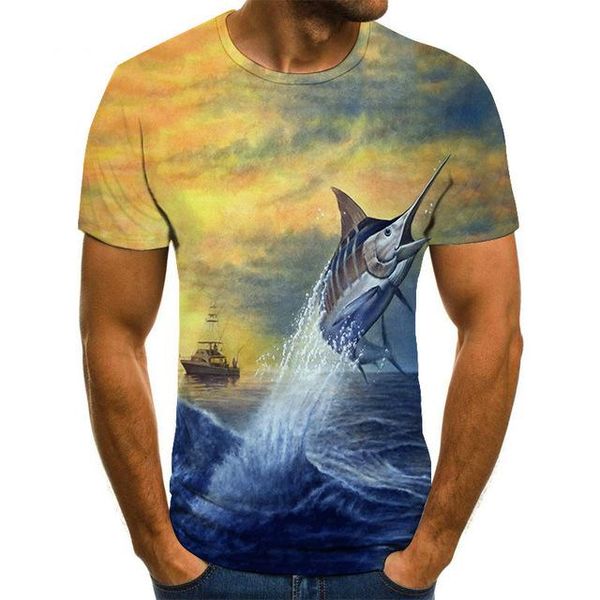 

fish pattern trend youth cool 3d print shirts hentai aesthetic horror men clothing