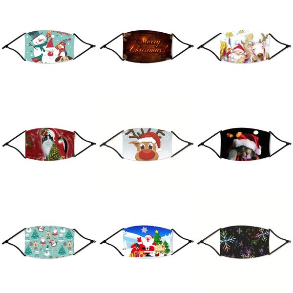 

dustproof face christmas mask breathing valve sponge christmas mask washable reusable anti-dust fog pm2.5 protective designer christmas m#38, Black