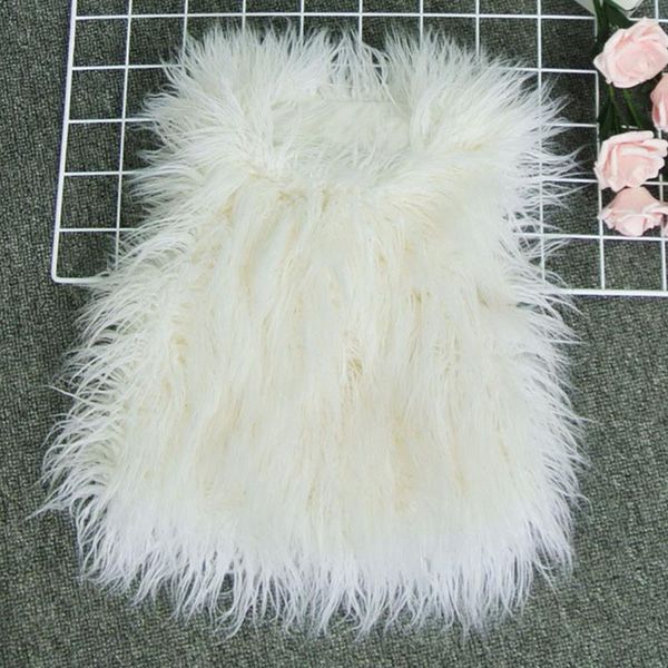 

children faux fur waistcoat fur vest wool lamb baby vest coat, Black