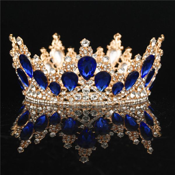 

bride wedding crown tiara bridal headdress hair ornament luxury queen king diadem tiaras and crowns head jewelry pageant, Golden;silver