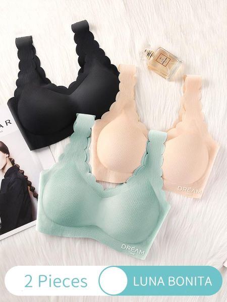 

2pcs/lot seamless fitness candy women underwear cooling gathers thin pad push-up bra female intimate bralette lingerie, Red;black